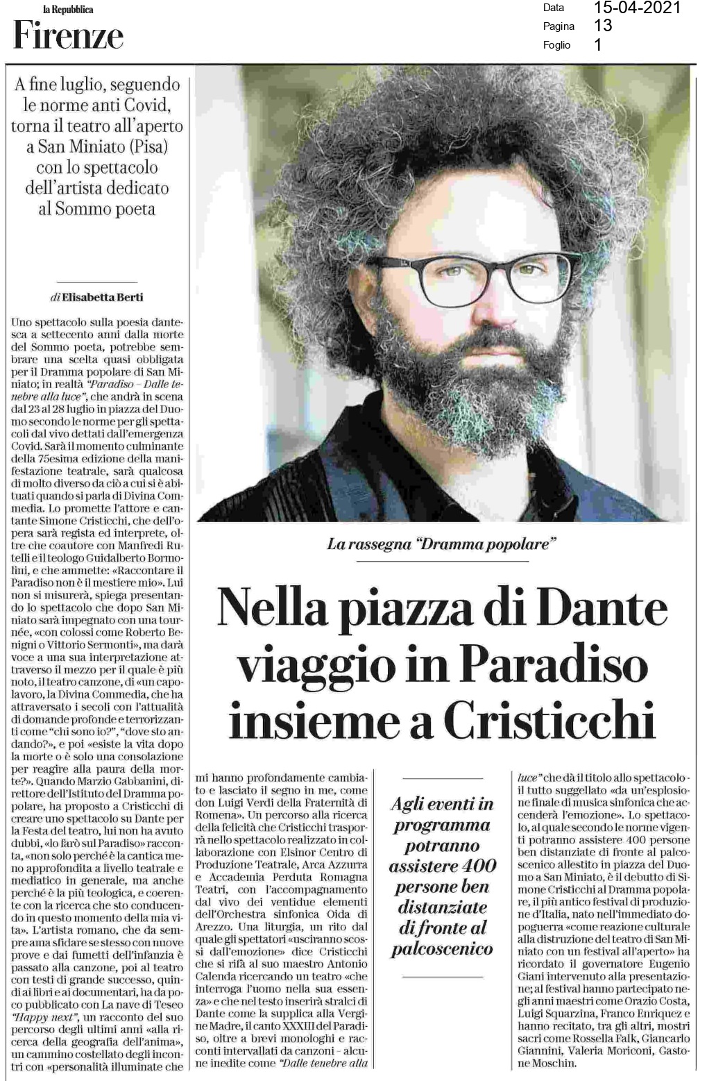 La Repubblica 15 aprile