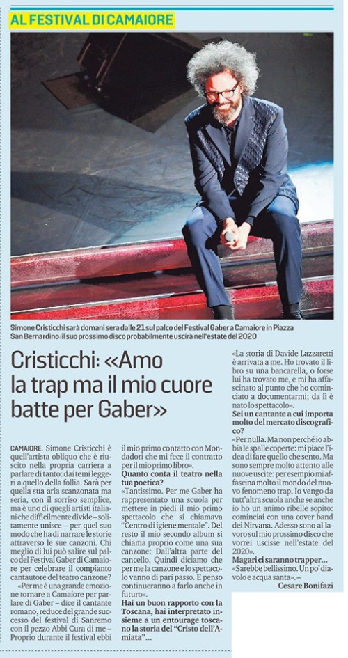 Simone Cristicchi - Festival di Camaiore